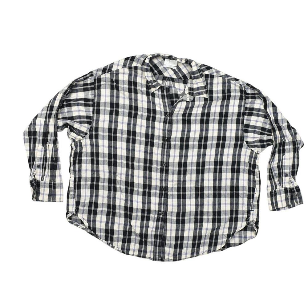 J. Crew Plus Size 22 Multicolor Cotton Button-Up Top Relaxed Plaid